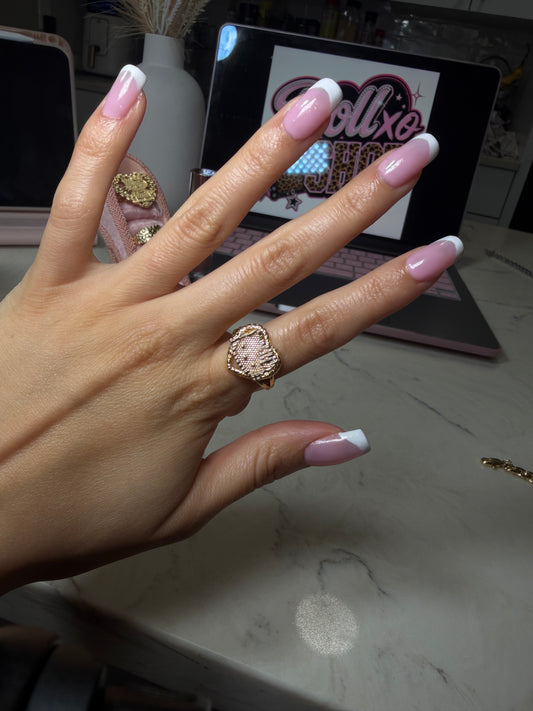 Delicate Heart Shaped Hello Kitty Ring