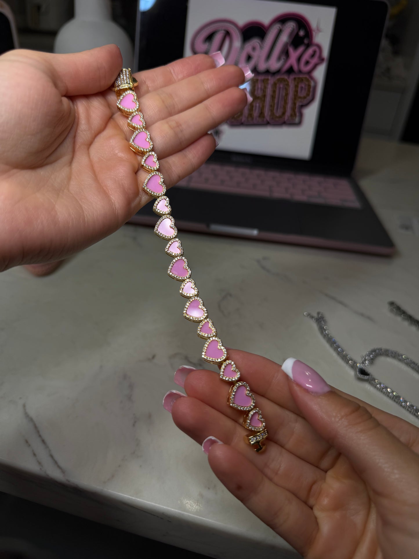 Pink Heart Bracelet